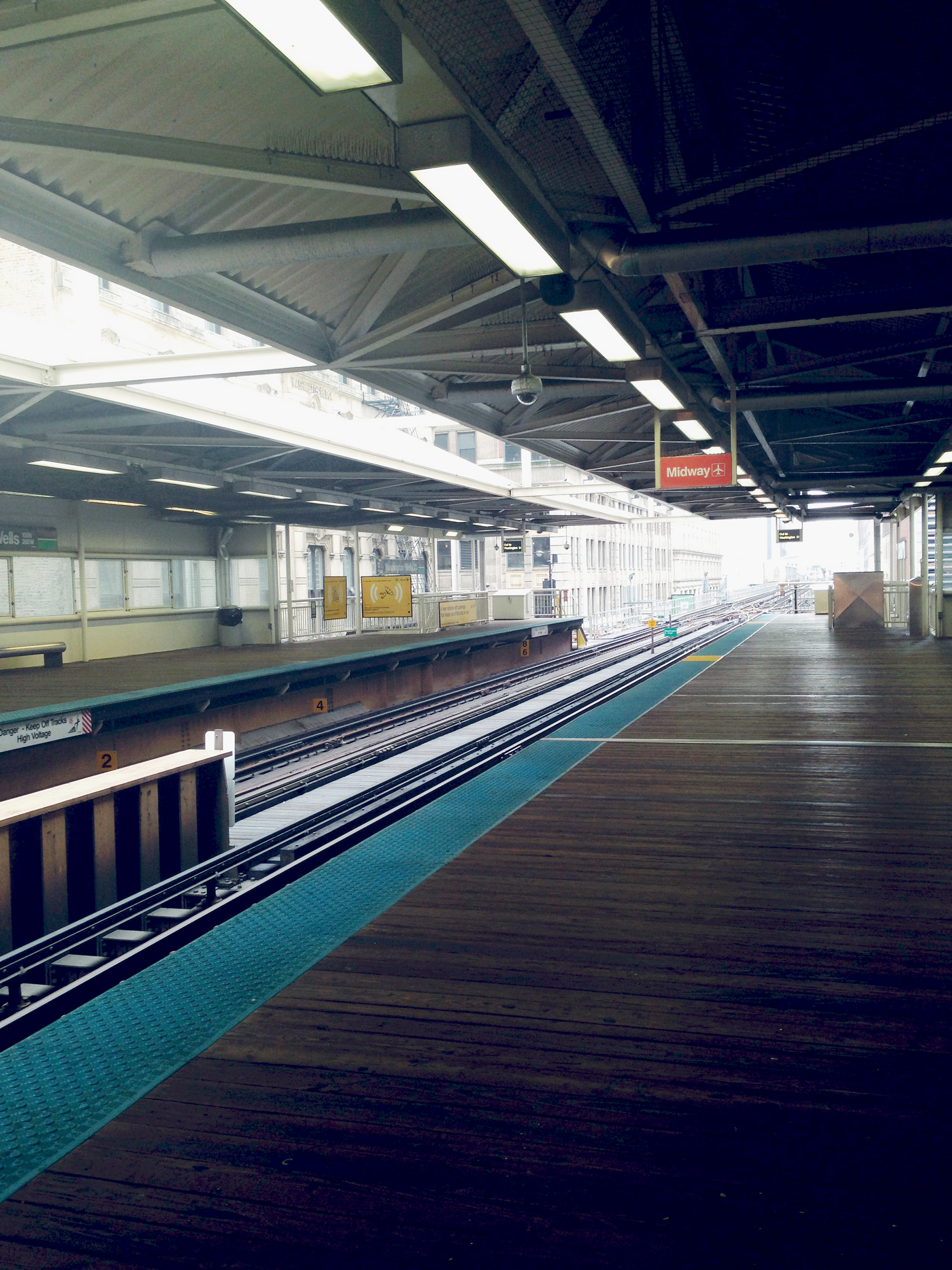 Empty L Station, Chicago IL