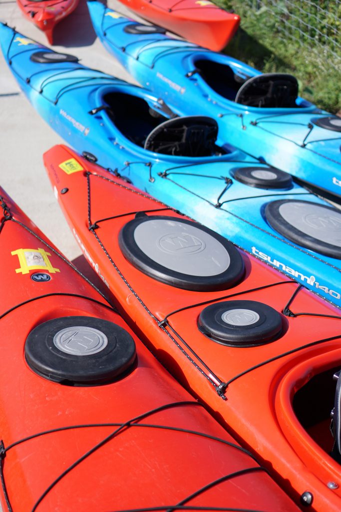 Kayaks on Northerly Island / Darker than Green