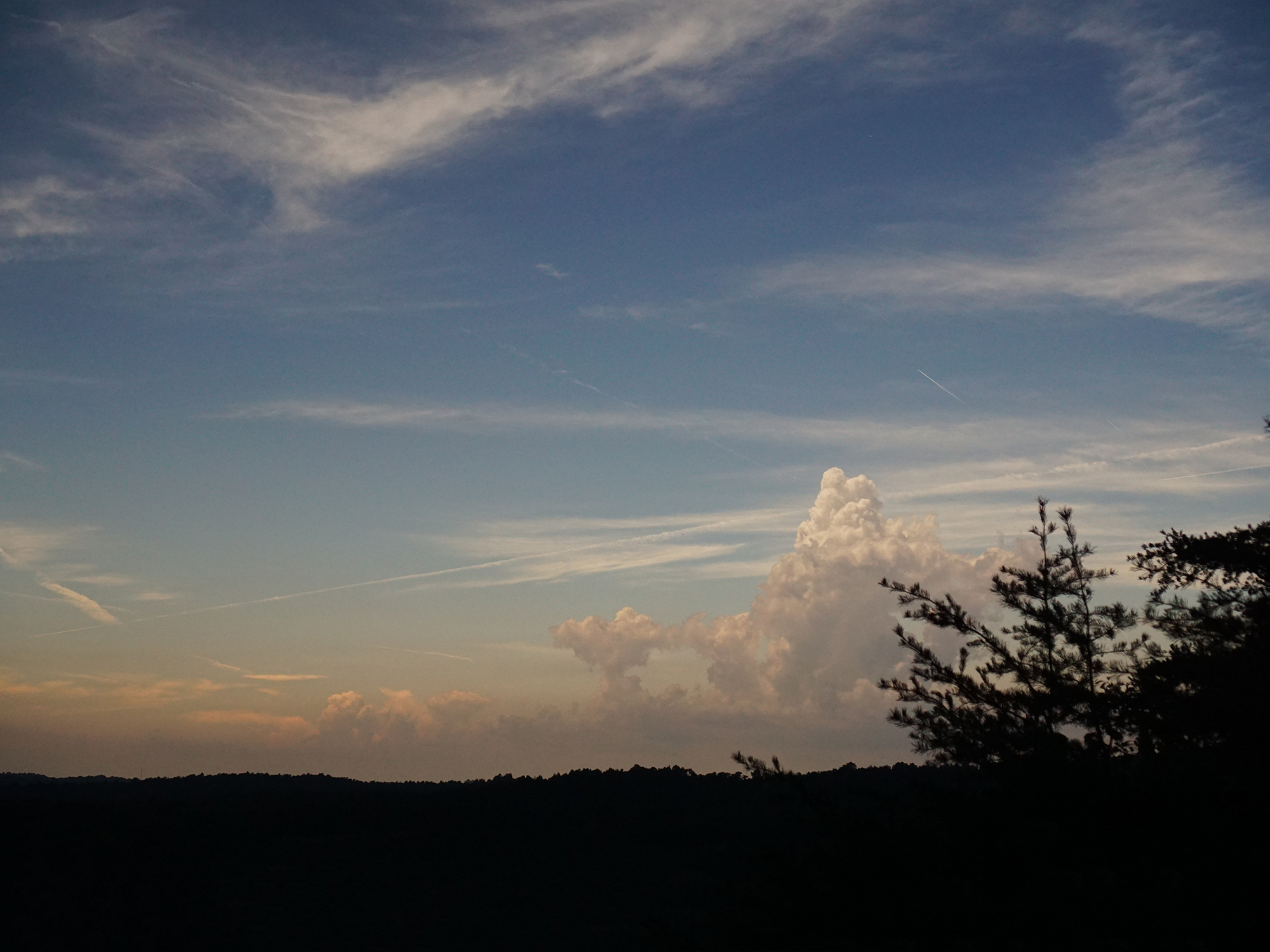 Clouds just after totality / Darker than Green