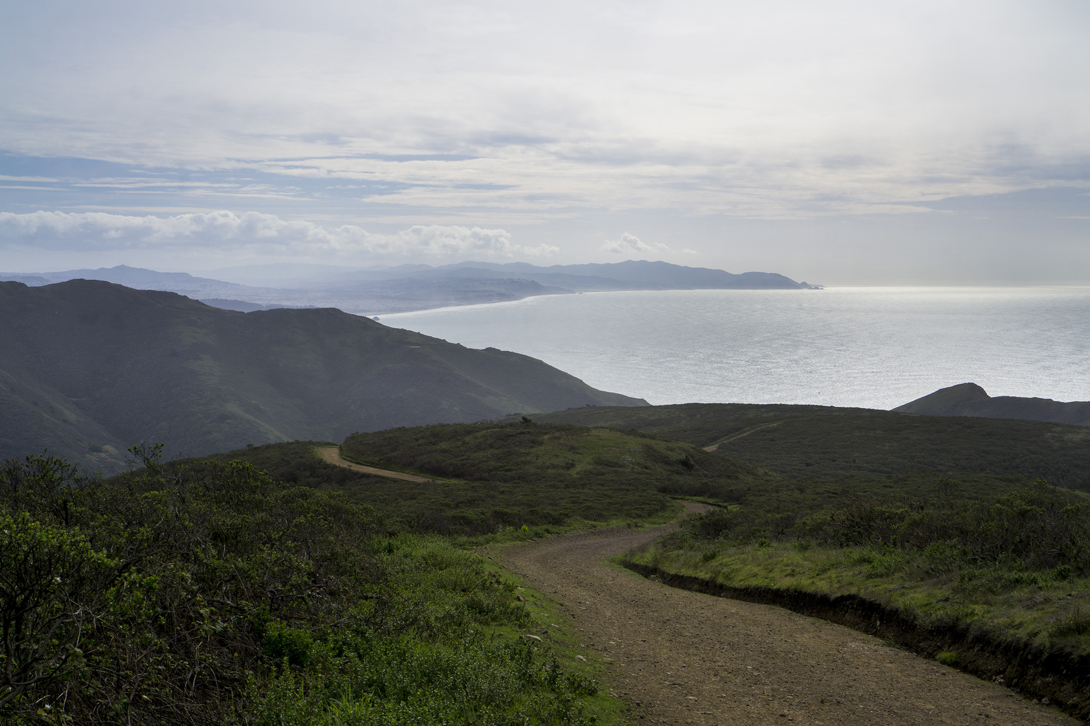 Pacific Ocean along the Tennessee Valley Trail, Marin Headlands, Golden Gate National Recreation Area / Darker than Green