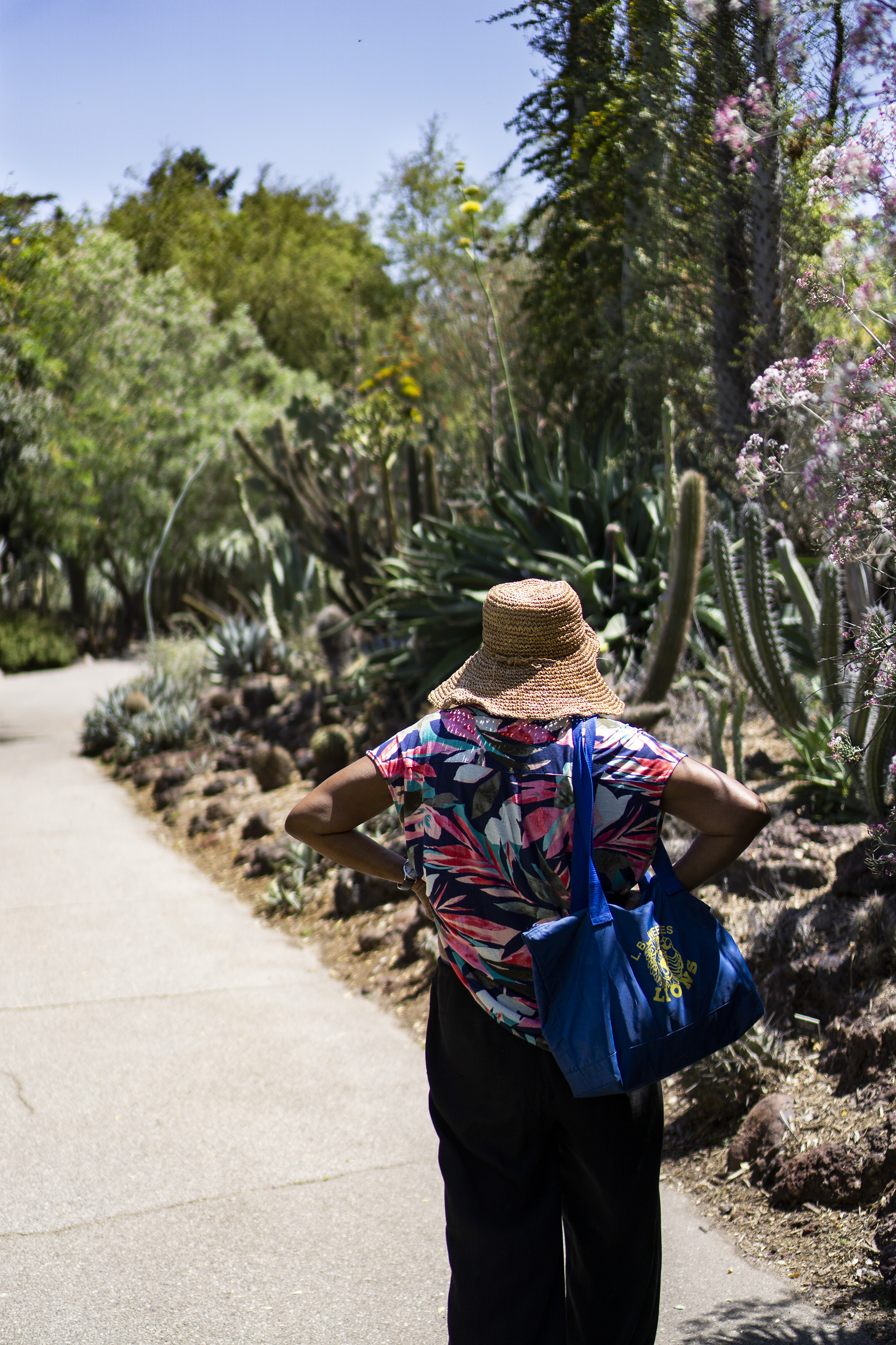 My mom gazing upon the Desert Garden, Huntington Library, San Marino CA / Darker than Green