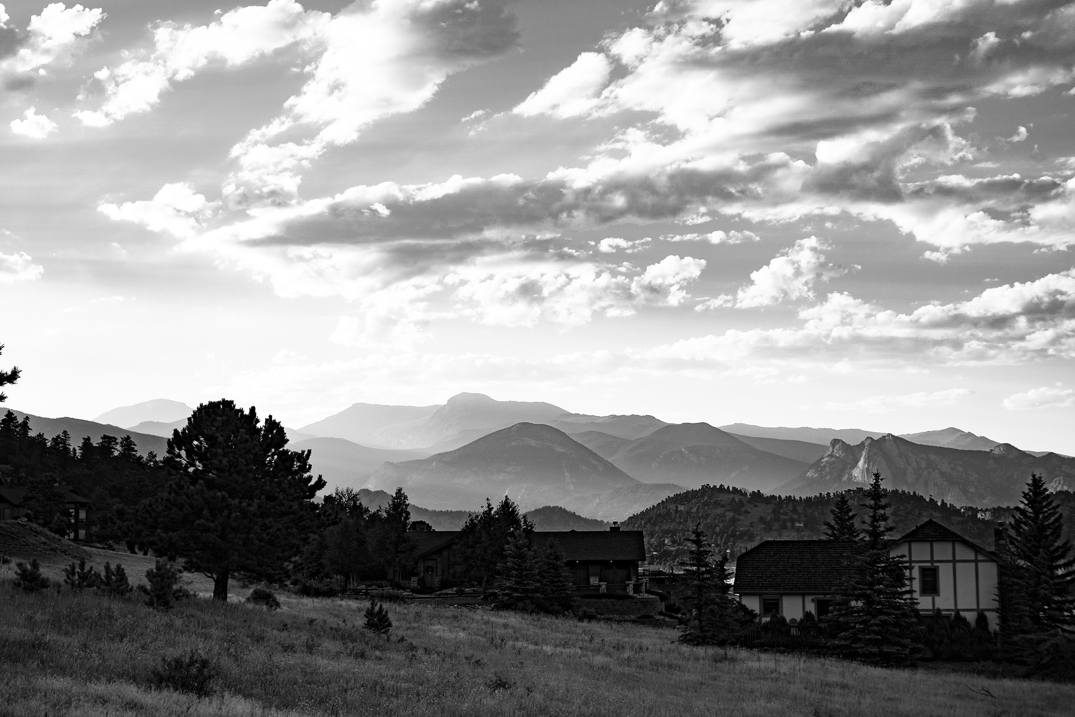 View of mountains near Meeker Park Overflow Campground, Colorado / Darker than Green